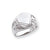 14k White Gold Mens Cross Signet Ring