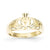 14k Yellow Gold Polished Womens Claddagh Ring