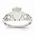 14k White Gold Mens Claddagh Ring