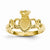 14k Yellow Gold Polished Womens Claddagh Ring