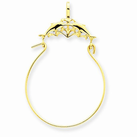 14k Gold Double Dolphins Charm