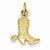 14k Gold 3-D Cowboy Boot Pendant, Pendants for Necklace