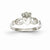 14k White Gold Womens Claddagh Ring