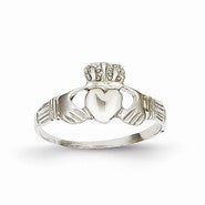 14k Yellow Gold White Gold Womens Claddagh Ring