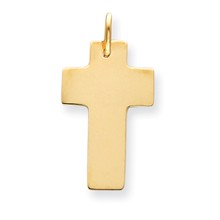 14k Gold Polished Cross Charm hide-image