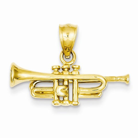 14k Gold Trumpet pendant, Gorgeous Pendants for Necklace