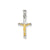 Hollow Crucifix Charm in 14k Gold Two-tone
