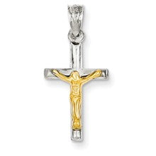 14k Gold Two-tone Hollow Crucifix Charm hide-image
