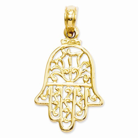 14k Gold Chamseh pendant, Charm