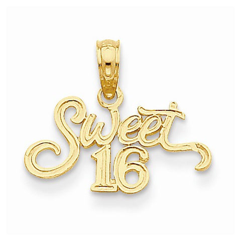 14k Gold Sweet 16 pendant, Lovely Pendants for Necklace