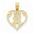 14k Gold Cut-out 16 Inside Heart Pendant, Pendants for Necklace