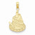 14k Gold Slice of Cake with Candle Happy Birthday Pendant, Pendants for Necklace