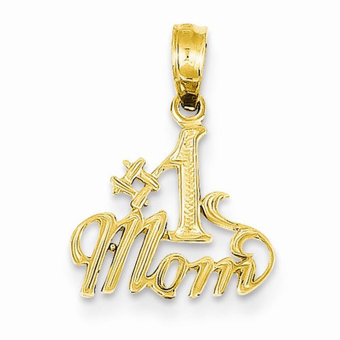 14k Gold #1 Mom pendant, Classy Pendants for Necklace