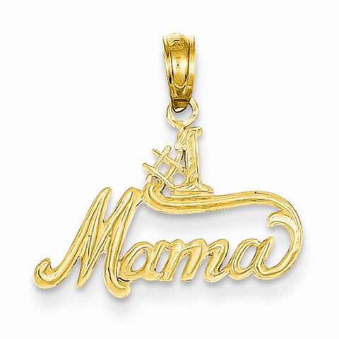 14k Gold #1 Mama Pendant, Pendants for Necklace