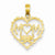 14k Gold Mom in Heart with Heart Shaped O Pendant, Pendants for Necklace