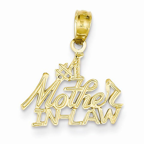 14k Gold #1 Mother In-Law Pendant, Pendants for Necklace