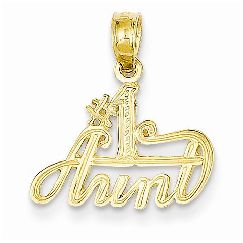 14k Gold #1 Aunt pendant, Fine Pendants for Necklace