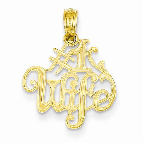 14k Gold #1 Wife Pendant, Pendants for Necklace