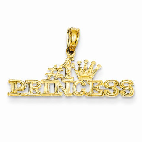 14k Gold #1 Princess Pendant, Pendants for Necklace