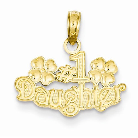 14k Gold #1 Daughter pendant, Stylish Pendants for Necklace