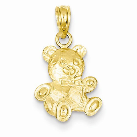 14k Gold 2-D Teddy Bear Pendant, Pendants for Necklace