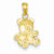 14k Gold 2-D Teddy Bear Pendant, Pendants for Necklace