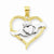 14k Gold & Rhodium Claddagh Heart Pendant, Pendants for Necklace