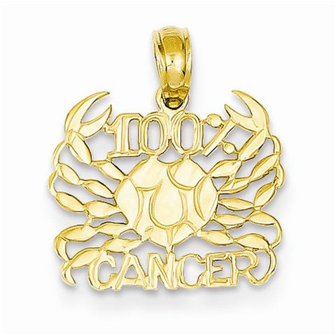 14k Gold 100% Cancer Pendant, Pendants for Necklace