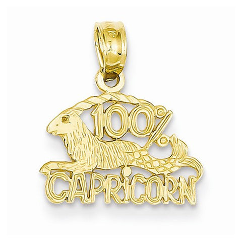 14k Gold 100% Capricorn Pendant, Pendants for Necklace