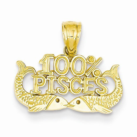 14k Gold 100% Pisces Pendant, Pendants for Necklace