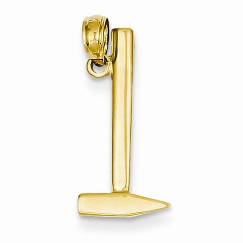 14k Gold 3-D Hammer Pendant, Pendants for Necklace