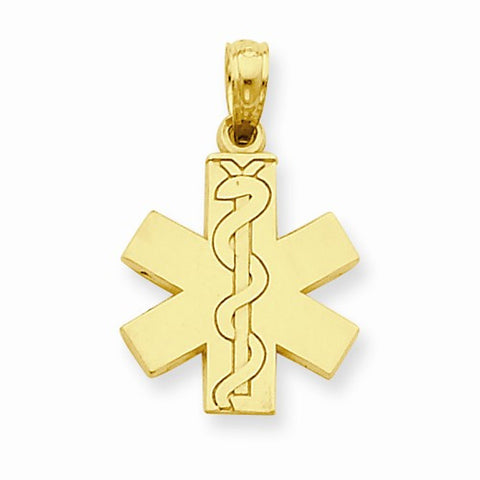 14k Gold Paramedic/EMT Symbol Pendant, Pendants for Necklace