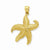 14k Gold 2-D Starfish Pendant, Pendants for Necklace