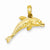 14k Gold 3-D Solid Dolphin Pendant, Pendants for Necklace