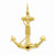 14k Gold 3-D Solid Anchor with Rope Pendant, Pendants for Necklace