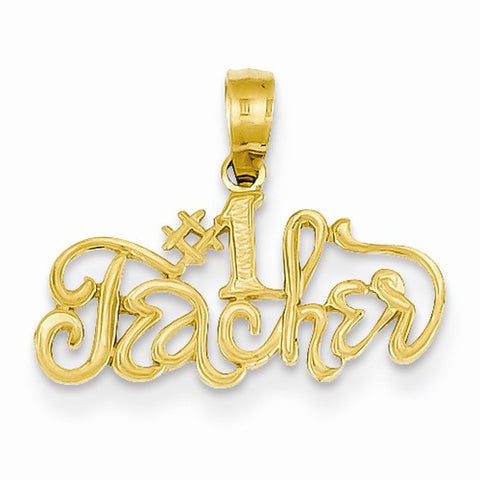 14k Gold #1 Teacher Pendant, Pendants for Necklace