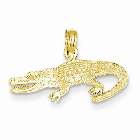 14k Gold Textured Alligator Pendant, Pendants for Necklace