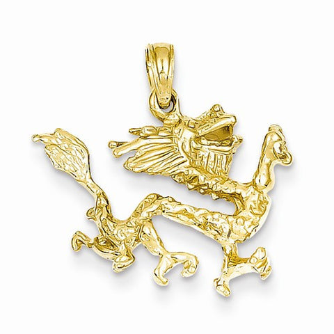 14k Gold 3-D Dragon Pendant, Pendants for Necklace