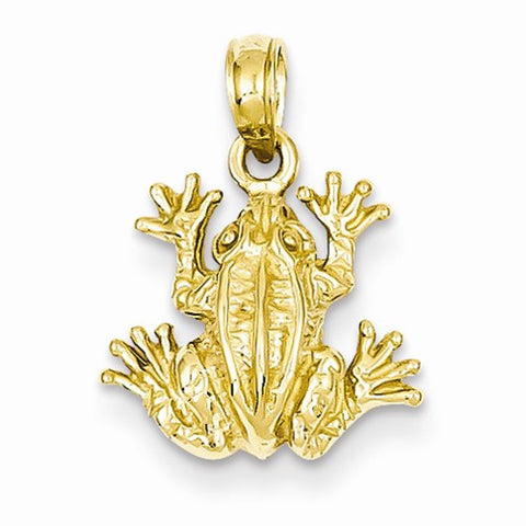 14k Gold 2-D Frog Pendant, Pendants for Necklace