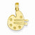 14k Gold Paint Pallet and Brushes Pendant, Pendants for Necklace