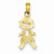 14k Gold Polished & Textured Boy Pendant, Pendants for Necklace