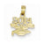 14k Gold Graduation Cap on Bottom/Top 2014 Pendant, Pendants for Necklace