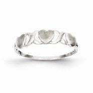 14k White Gold Triple Heart Ring