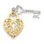 14k Gold Two-tone Heart & Key Charm hide-image