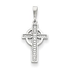 14k White Gold Celtic Cross Charm hide-image