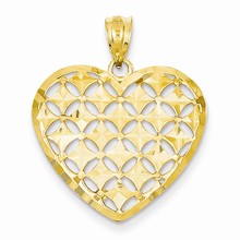 14k Gold Diamond-cut Heart Charm hide-image