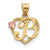 14k Gold Two-Tone Initial B in Heart Charm hide-image