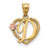 14k Gold Two-Tone Initial D in Heart Charm hide-image