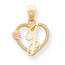 14k Gold Two-Tone Initial J in Heart Charm hide-image
