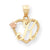 14k Gold Two-Tone Initial K in Heart Charm hide-image